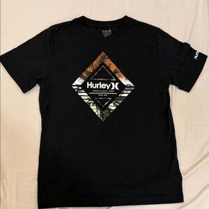 Hurley Black Tee with Geometric Graphic